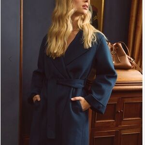 Stay Wild Oversized Wool Coat - Dark Teal